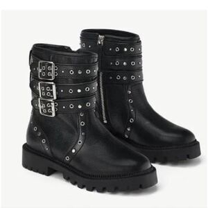 Zara Black Studded Ankle Boots Women's Size 8
